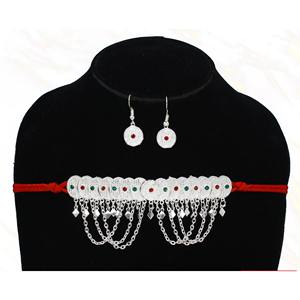 Martasha Designer Islamique Ramadan Spécial Argenté EAU Bijoux Spécial Dubaï Bijoux Collier Boucle D'oreille Ensemble Bijoux Arabes - Product Image 3