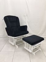 Fauteuil à bascule traditionnel luxueux en tissu rembourré pour salle à manger et salon, ottoman – Mobilier de loisirs pour appartement, maison et hôtel