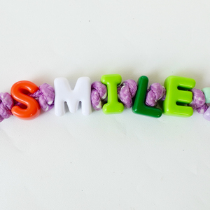 Breloque de sac en cordon tressé avec perles lettres SMILE faites à la main, porte-clés, tirette de fermeture éclair pour sac à dos et sac à main, cordon de suspension, articles cadeaux au design esthétique et mignon - Product Image 2
