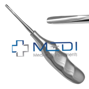 Extracteur de racine droit MediCab Instruments, élévateur dentaire luxateur, en acier, poignée ergonomique, argenté, certifié CE Classe I - Product Image 2