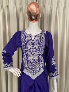 Conjunto de Top y Dhoti de Crepé Francés Bordado con Microforro y Costuras Completas para Mujer, Disponible en Tallas M, L, XL y XXL - Product Image 5