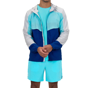 Ensemble deux pièces hiver grande taille imprimé à capuche en polyester/nylon coupe-vent : veste et short à cordon de serrage - Product Image 6