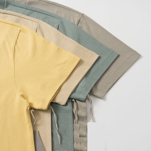 T-shirt en coton de haute qualité à manches courtes, col ample, logo personnalisé, couleur unie, 260g, été, grande taille, OEM personnalisable - Product Image 6