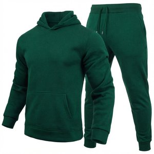 Ensemble survêtement décontracté pour homme, sweat-shirt à capuche vert et pantalon de jogging, couleur unie, manches longues, coton, coupe classique, pour l'automne - Product Image 5