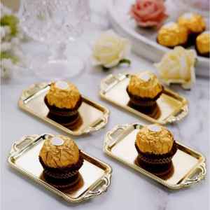 Bandeja de Metal de Último Diseño al por Mayor, Bandeja de Lujo para Servir Chocolate y Dulces, Perfecta para Fiestas, Días Festivos y Más - Product Image 1