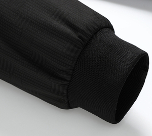 Blouson Bomber Homme Personnalisé Bleu Marine Doublure Rayée Premium Coupe Slim Veste Décontractée Légère Zippée pour Affaires - Product Image 6