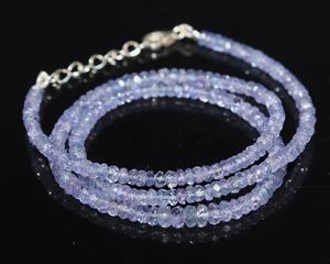 Collier en Tanzanite Facetté Naturel Rondelle 3,5 mm, Chaînes de Perles de Tanzanite pour la Fabrication de Colliers à Prix de Gros - Product Image 6