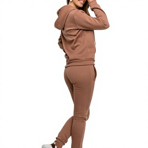 Wholesale FARMAN TRADERS Comfortable 100% Cotton Breathable Eco-Friendly Winter Fashion Women Jogger Set Full Zip <b>Hoodie</b> - Product Image 2