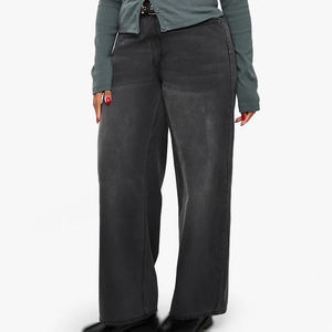 Jeans en denim pour femme, coupe droite, respirants, avec nœud sexy, écologiques, tendance, vente en gros, production en vrac, usine de vêtements - Product Image 1