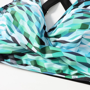 Solid Cyan Printed Micro Triangular Thin Strap <b>Bikini</b> Set Thong G <b>String</b> Low Rise Mini Coverage Tie Side - Product Image 4