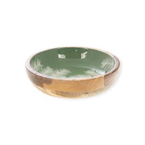 Solid Teal <b>Enamel</b> Wooden <b>Bowl</b> with Clean Minimal Finish for Modern Kitchen Dining and Table Serve Calm - Product Image 2