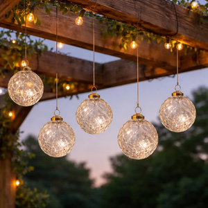 Luxury High Quality Embossed Glass | <b>Christmas</b> Ball Ornament Modern Machine-Made Hanging <b>Tree</b> Decoration Festive Home 1 Color - Product Image 3