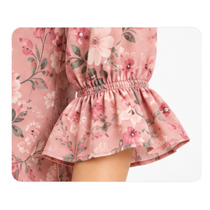Women's Floral Maxi <b>Dress</b> Tiered Long <b>Dress</b> Button Front 3/4 Sleeve Casual Modest <b>Summer</b> <b>Boho</b> Fashion Wholesale Ladies Clothing - Product Image 4