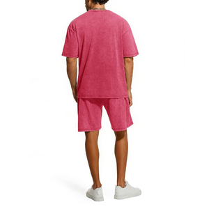 Conjunto de 2 Piezas de Verano para Hombre, Estilo Acid Wash, Transpirable, Camiseta y Pantalones Cortos para Correr, Manga Corta - Product Image 2