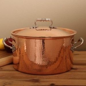 Premium Copper Kitchen Casserole with Lid Deep <b>Cooking</b> Stock <b>Pot</b> for Restaurant Hotel Catering Use Strong Design - Product Image 3