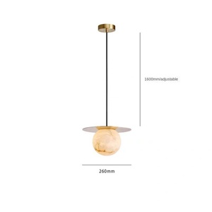 Modern Entrance Brass Chandelier Children'S Room Bedroom Study <b>Circle</b> Pendant <b>Light</b> Nordic Aisle Island Marble Luminaire - Product Image 1