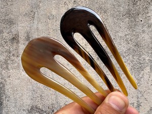 Horquilla para el Cabello Hecha a Mano con Cuerno de Búfalo, Forma Natural, Pulida, Imitación Antigua, Artesanía Duradera - Product Image 4