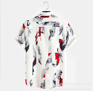 T-shirt de plage personnalisé avec logo, vente en gros, imprimé tropical hawaïen, fabricant OEM, marque privée, t-shirts de plage pour hommes, coton respirant - Product Image 6