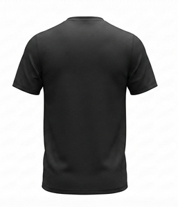 T-shirt en jersey de coton 100% pour homme, noir, manches courtes, col rond, coupe classique, couleur unie, style décontracté - Product Image 3