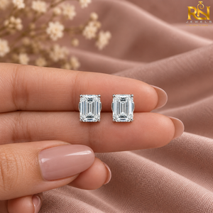 ต่างหูเพชรทรงเหลี่ยมมรกตเพาะเลี้ยงในห้องปฏิบัติการ ทองคำแท้ 9K 14K 18K เครื่องประดับชั้นดี |   ต่างหูแต่งงานสุดหรูแบบสั่งทำพิเศษ - Product Image 4