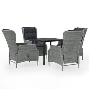 Ensemble de salle à manger de jardin gris clair et noir - Product Image 2