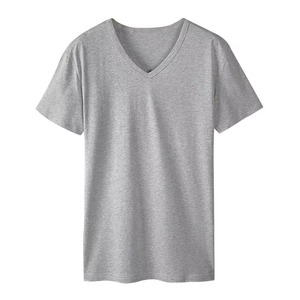 เสื้อยืดคอกลมแขนสั้นผ้าแคนวาสบางสีพื้นทรงเข้ารูปสำหรับผู้ชายไซส์ใหญ่ ดีไซน์เรียบง่ายพิมพ์ลาย OEM สำหรับฤดูร้อน - Product Image 6
