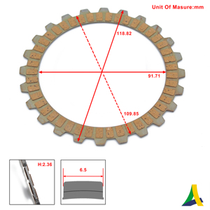 Nuevo Juego de Discos de Embrague SEMIMETÁLICOS Alpha-trans (4 Piezas/Juego) para BIZ 125 25/ Engranajes de Motocicleta - Product Image 3