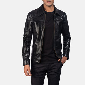 Chaqueta de Cuero Genuino para Hombre, Ecológica, Transpirable, Resistente al Viento, Estilo Racer - Precio al por Mayor - Product Image 5