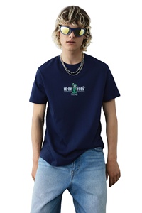 T-Shirt Homme Motif Imprimé Coupe Confort 100% Coton Demi Manches Ligne Col Bordée Côte Coupe Régulière 220 Grammes Tricoté Confortable - Product Image 5