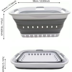 Cesto per Bucato Pieghevole in Plastica da 42L (11 Galloni), Contenitore/Organizzatore Salvaspazio Richiudibile - Product Image 3