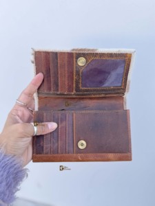 Belle pochette en cuir de fourrure de vachette marron pochette portefeuille sac à main à la mode Offre Spéciale cadeau pour les femmes - Product Image 5