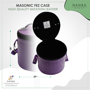 Estuche para Gorra Masónica de Lujo Bordada a Máquina NANBA GROUP, Imitación de Cuero, Cierre de Cremallera, Caja de Almacenamiento Ligera | - Product Image 2