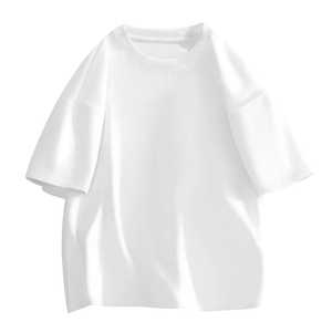 Wholesale Cheap Price Men Oversized T-Shirt Casual High Quality 100% Cotton Knitted Custom <b>Logo</b> Plain Loose Fit Top Trending - Product Image 3