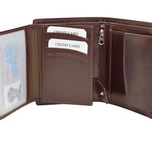 Portefeuille long en cuir véritable avec fermeture éclair, emplacements multiples pour cartes, design minimaliste unisexe - Product Image 2