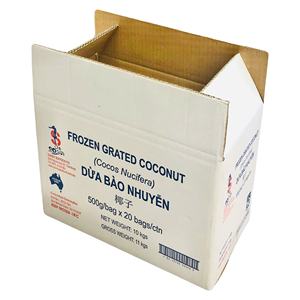Custom Logo 3-Layer Folding Corrugated <b>Paper</b> Box Finely <b>Shredded</b> Coconut Rectangle Slotted Air Sea Express UV Advantage Recycled - Product Image 2