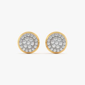 Boucles d'oreilles clous en diamant de laboratoire rond Halo - Product Image 4