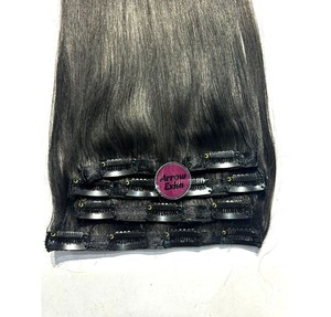 Extensions de cheveux naturels lisses à clipser 100g, cheveux indiens vierges provenant du Tamil Nadu, double trame machine, prêts à la permanente - Product Image 2