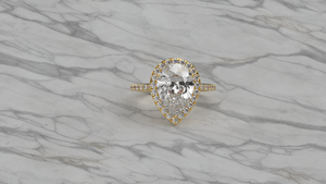 Milgrain Pear Halo Engagement <b>Ring</b> 18K Gold Plated Teardrop <b>Diamond</b> Solitaire <b>Ring</b> Micro Pave Band Fine Jewelry Gift for Women - Product Image 3