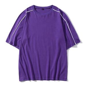 T-shirt manches courtes épaules tombantes, vêtement ample de bonne qualité, 100% coton, teint uni, coupe basse, pour le sommeil, grandes tailles, été - Product Image 3