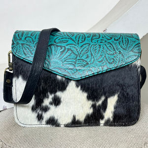 2025 New Arrival Western Stylish Embossed Floral Print Genuine Leather Handbag <b>Women</b> Stylish Cowhide Leather <b>Women</b> Shoulder Bags - Product Image 4