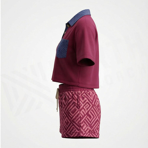 Conjunto de 2 Piezas para Mujer, Camiseta Polo de Manga Corta con Bolsillo Estampado, Informal, Ecológico, Impermeable, de Secado Rápido, para Primavera/Verano - Product Image 3