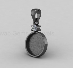 Colgante de Bisel Redondo de Plata 925 de Alta Calidad, Chapado en Oro de 18K, de 12mm, con Zirconias, para Joyería DIY y Recuerdos - Product Image 5