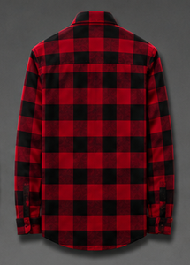 Camisa de Franela a Cuadros de Manga Larga para Hombre, de Alta Calidad, Corte Regular, Informal, de Algodón, con Botones - Product Image 4