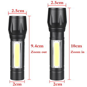 2 Pezzi Mini Torcia LED Ricaricabile USB Nera/Bianca per Campeggio ed Escursionismo (Plastica UV) - Product Image 3