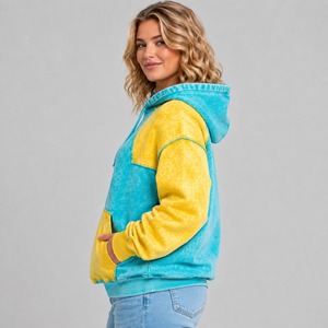 Women's Vintage Acid Wash <b>Hoodies</b>-<b>Lightweight</b> Breathable Eco-Friendly & Quick Dry Winter Warmth with Front Logo Option - Product Image 5
