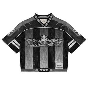 Maillot de football américain personnalisé en usine, haute qualité, avec graphique par sublimation, coupe ample et courte en maille, pour supporter - Product Image 5