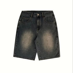 Pantalones Cortos Bermuda Casuales para Hombre, Transpirables, 100% Algodón, Estilo Urbano, con Estampado, Moda Skater, Jorts para Chico, Lavado con Efecto Desgastado y Anchos - Product Image 1