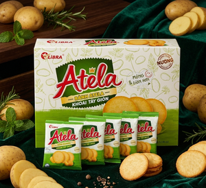 ATELA 150g Baked Potato Flavor Hard Texture Crackers Low-Fat FMCG Grain Snacks From Vietnam in Box <b>Packaging</b> - Product Image 1