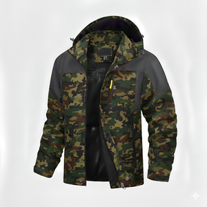 Veste d'hiver isolée en softshell pour homme, personnalisée, imperméable, coupe-vent, en polaire, avec fermeture éclair, col roulé, manches longues, imprimé, séchage rapide - Product Image 5