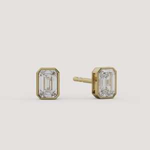 14k 18k Solid Gold Lab Grown Diamond Stud <b>Earrings</b> IGI Certified Emerald Cut 0.5-2ct TCW Wholesale Jewelry Manufacturer Direct - Product Image 1